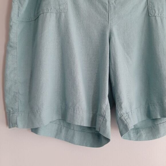 PENNINGTONS | Linen Blend Hi-Rise Casual Light Shorts Blue Teal Sz 22 - Picture 3 of 12